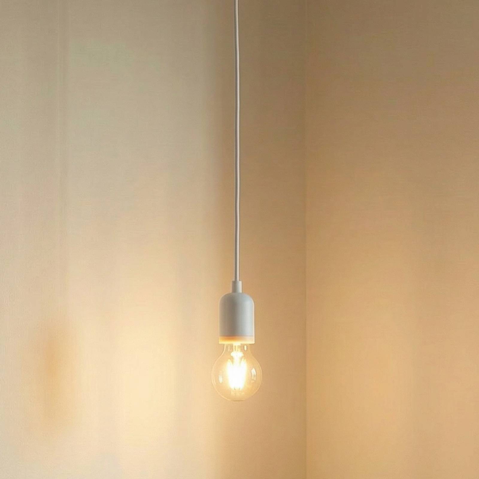 Lindby závesné svietidlo Hattie, pätica E27, biele, Ø 4,7 cm Lindby závesné svietidlo Hattie, pätica E27, biele, Ø 4,7 cm