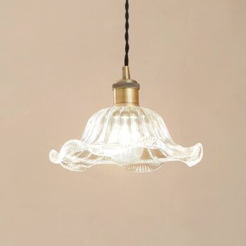 Lindby závesné svietidlo Ludowika, priehľadné, sklo, Ø25cm, E27