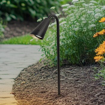 Lindby zemné svietidlo Sorvete, čierne, kovové, výška 62 cm