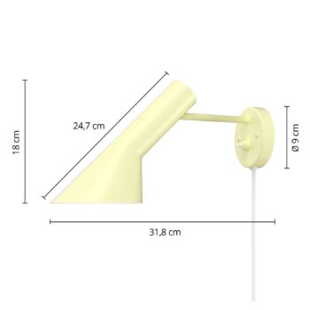 Louis Poulsen AJ dizajnové nástenné svetlo svetlo žlté