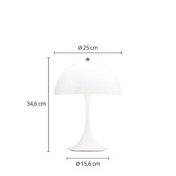 Louis Poulsen Akumulátorová lampa Panthella PORTABLE 250 biela IP44