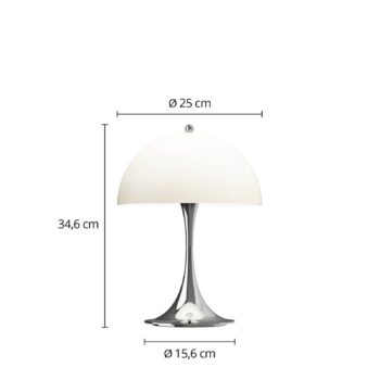 Louis Poulsen Akumulátorová lampa Panthella PORTABLE 250 chróm/béžová