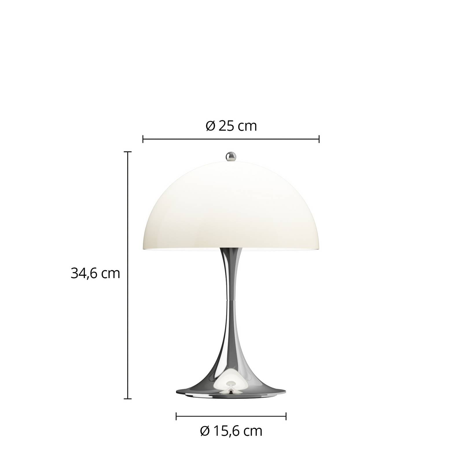 Louis Poulsen Akumulátorová lampa Panthella PORTABLE 250 chróm/béžová Louis Poulsen Akumulátorová lampa Panthella PORTABLE 250 chróm/béžová