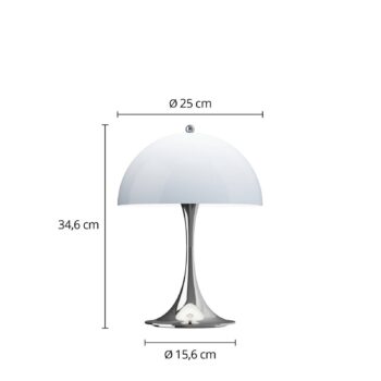 Louis Poulsen Akumulátorová lampa Panthella PORTABLE 250 chróm/modrá