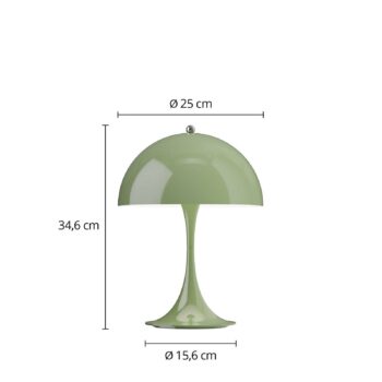 Louis Poulsen Akumulátorová lampa Panthella PORTABLE 250 machovo zelená IP44