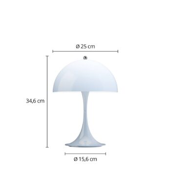 Louis Poulsen Akumulátorová lampa Panthella PORTABLE 250 svetlo modrá IP44