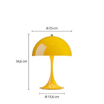 Louis Poulsen Akumulátorová lampa Panthella PORTABLE 250, žltá, IP44