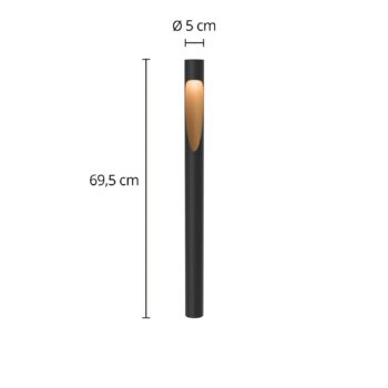 Louis Poulsen Chodníkové svetlo Flindt 827 70 cm čierne Zemné svietidlo 24 V