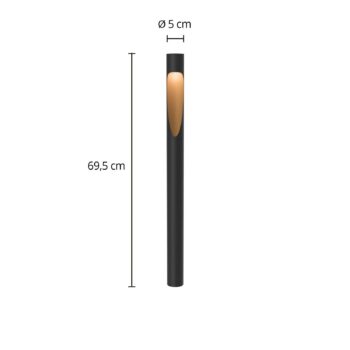 Louis Poulsen Flindt 827 čierna 70cm zásuvka s hrotom