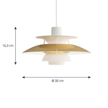 Louis Poulsen PH 5 Mini mosadzná lampa, Ø 30 cm