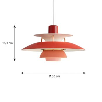 Louis Poulsen PH 5 Mini – závesná lampa, červená