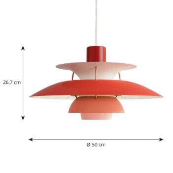 Louis Poulsen PH 5 dizajnérska lampa, červená