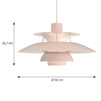 Louis Poulsen PH 5, monochromatická ružová