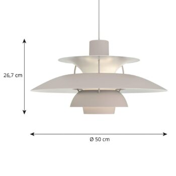 Louis Poulsen PH 5 svietidlo monochromatická sivá