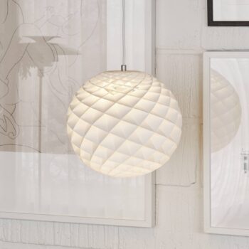 Louis Poulsen Patera závesné svietidlo, biele, Ø 30 cm