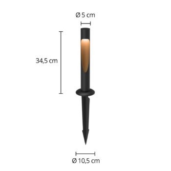 Louis Poulsen Stojaca lampa Flindt, 840, čierna, zemný konektor 24 V