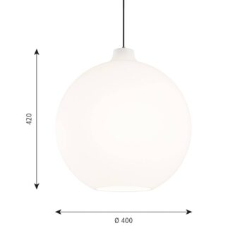 Louis Poulsen Wohlert sklenená závesná lampa Ø40cm