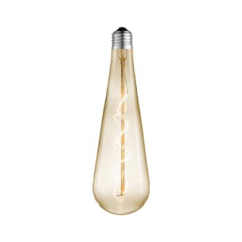 Lucande LED kvapková lampa, E27 4W, jantárová, Ø 9 cm, 2700K