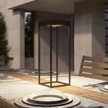 Lucande LED solárne svetlo Lynzy, 58 cm, čierne, kov, IP65