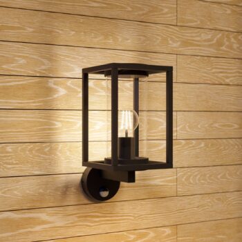 Lucande Vonkajšie nástenné svietidlo Ferda, senzorová objímka hore, antracitová