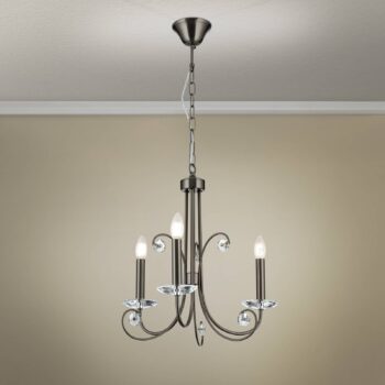 Luster Ariane, farba niklu, Ø 50 cm, krištáľ, 3 svetlá.