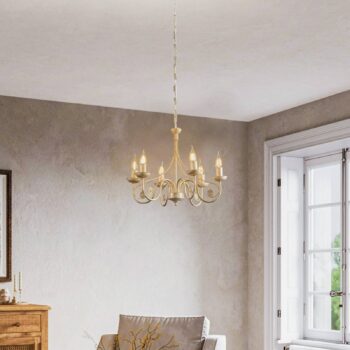 Luster Ayleen 6-plameňové 1-ramenné, biele