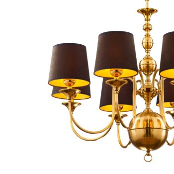 Luster Baranio, mosadz/čierna, Ø 100 cm 8-pl.