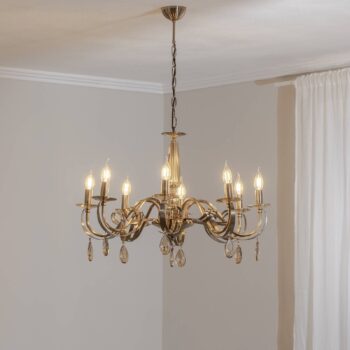 Luster Castro, mosadz antik, 8-pl