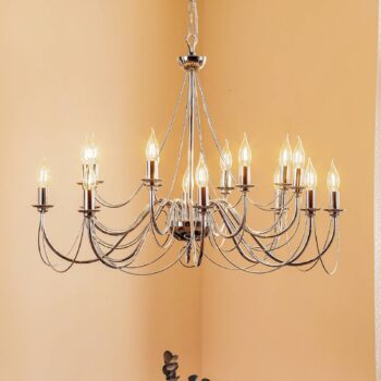 Luster retro, 16-ramenný, chróm