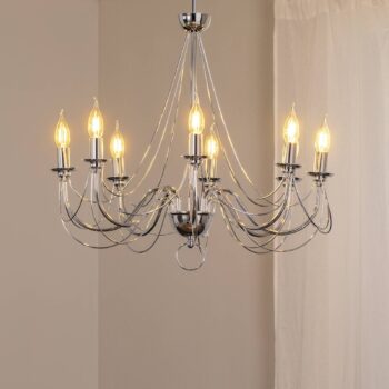 Luster retro, 8-plameňové 75cm, chróm
