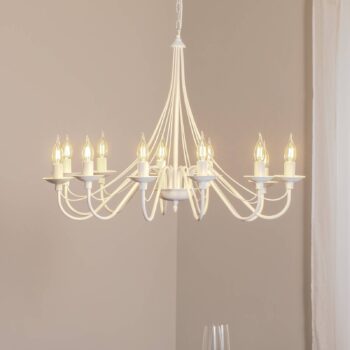 Luster ružový, biely, 12-pl., kov