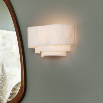 MARKET SET Pebble Textilné nástenné svetlo, krémová