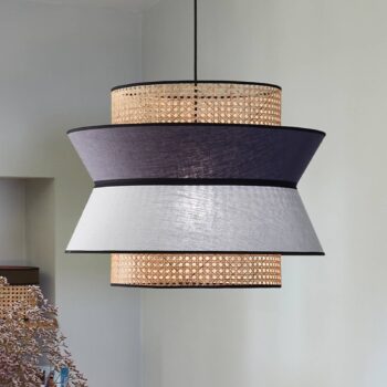 MARKET SET Singapour XL závesné svietidlo, svetlošedá/antracitová