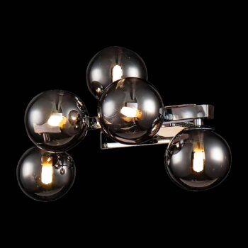 Maytoni Dallas nástenné 5 sklenených gúľ, chróm