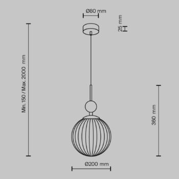 Maytoni závesné svietidlo Tavo, béžové, travertín/sklo, Ø 20 cm