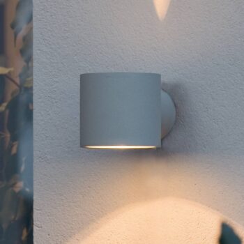 Modena Round vonkajšia lampa, okrúhla sivá