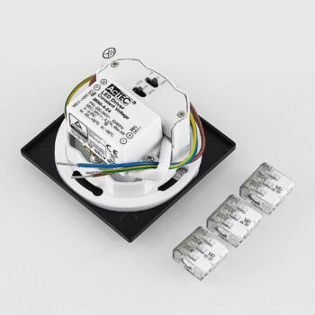 Molto Luce LED vstavané svietidlo Wall 68 R Sina IP44 SQ, čierna