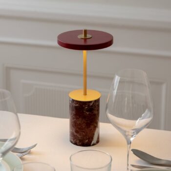 Nabíjacia stolná lampa UMAGE LED Asteria Move Mini, červená, 26 cm IP44