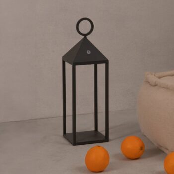 Nabíjacia stolová lampa Argus LED, tmavosivá, hliník/PMMA, výška 47 cm