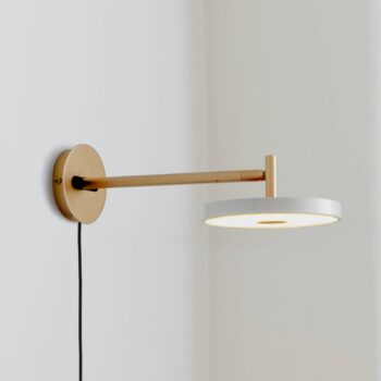 Nástenné LED svietidlo UMAGE Asteria Short, svetlosivé, 25 cm zástrčka