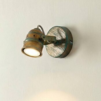 Nástenné bodové svietidlo Lindby Leonor, zelené, kov, 1 svetlo, 9,5 cm