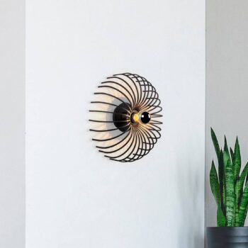 Nástenné svetlo Aspendos N-645, čierne, kov, Ø 36 cm, E27