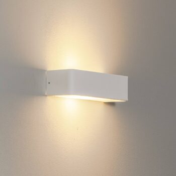 Nástenné svetlo Atrato, biele, oceľ, šírka 35 cm