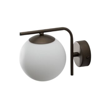 Nástenné svetlo Aurora, hnedé, sklo, výška 17 cm, guľa, E14