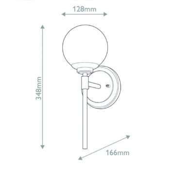 Nástenné svetlo Benno 1 čierna-bronzová, biela, oceľ, sklo IP44 G9