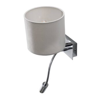 Nástenné svetlo Bilo, biela/chróm, textil, 2-pl., lampa na citanie