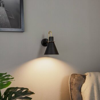 Nástenné svetlo Bona, čierna-mosadz