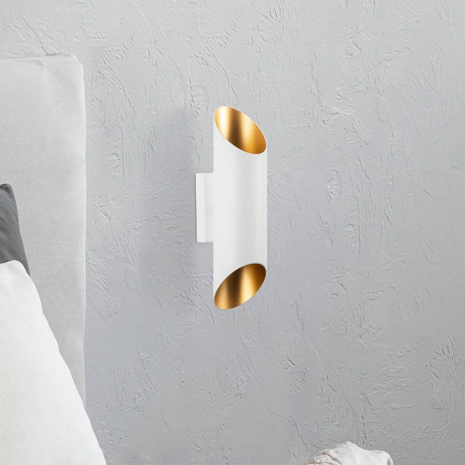 Nástenné svetlo Cut 11815, biele, kov, výška 30 cm, hore/dole Nástenné svetlo Cut 11815, biele, kov, výška 30 cm, hore/dole