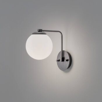 Nástenné svetlo Daisy, čierne, sklo, výška 22 cm, E27