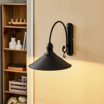 Nástenné svetlo Elmo, čierne lakované